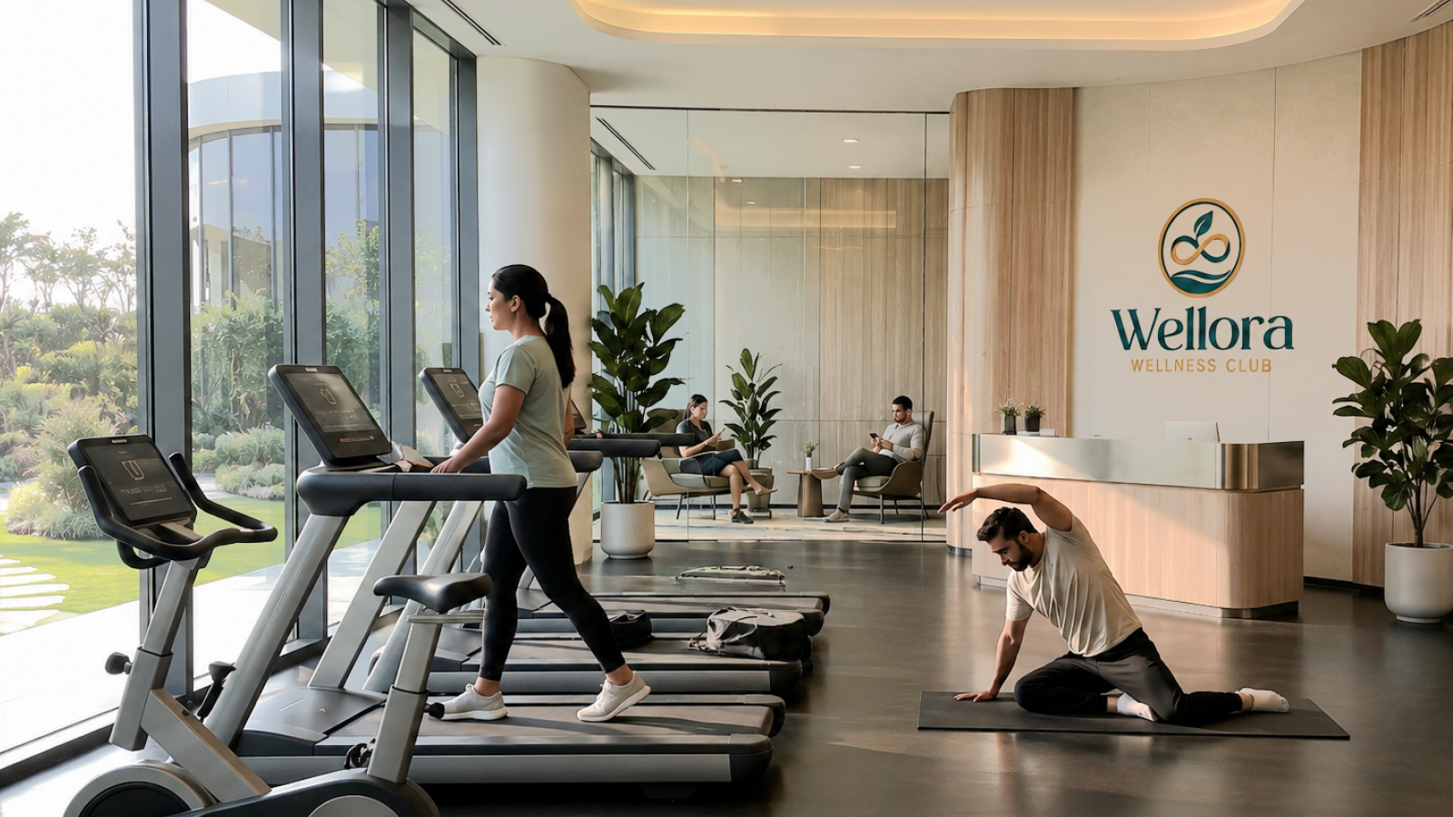 Complete Wellora centre interior with reception, consultation and therapy space